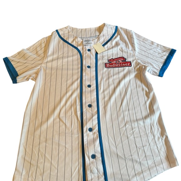 Budweiser Baseball Shirt - White and Blue - Picture 1 of 5